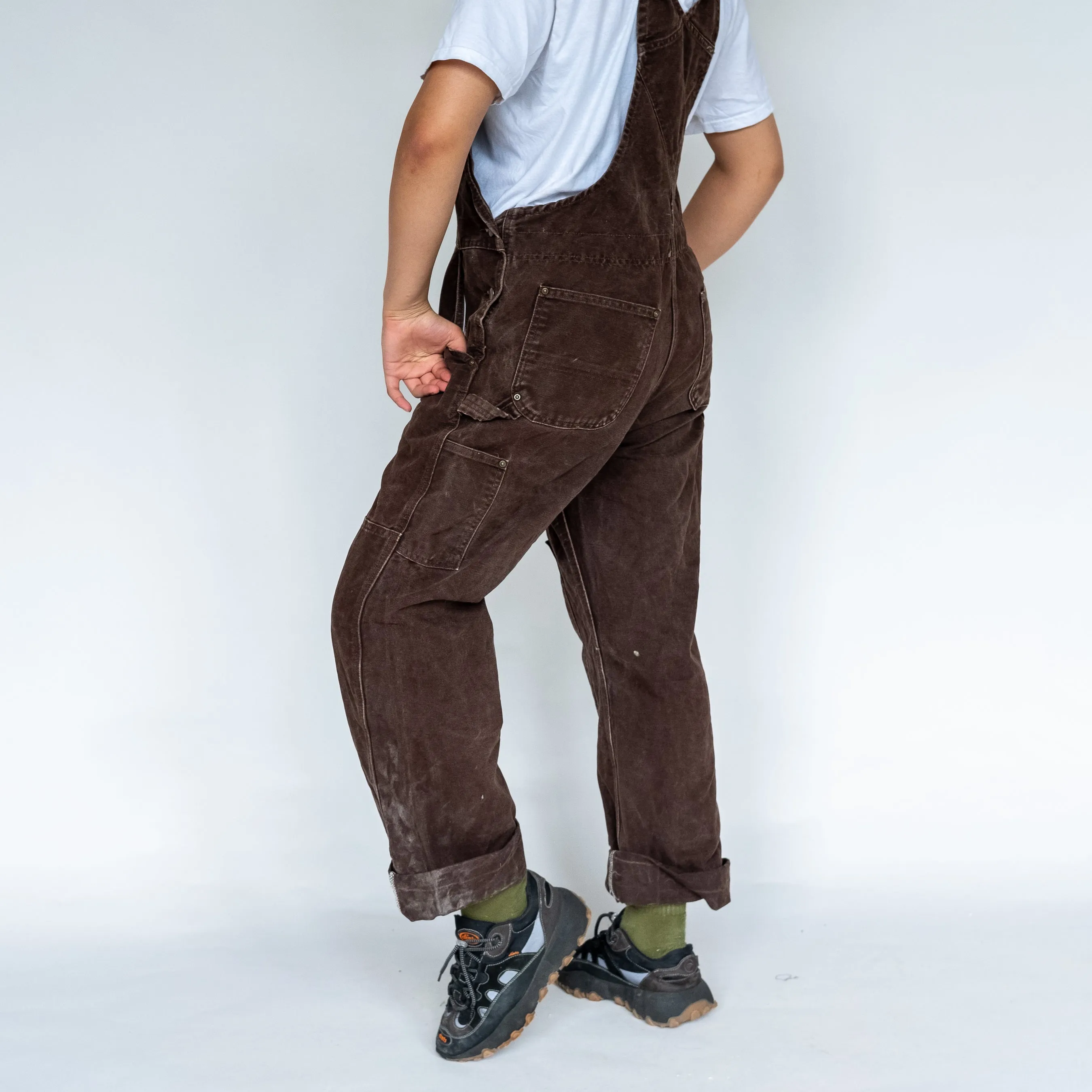 Brown 90s Carhartt Canvas Baggy Dungarees (L)