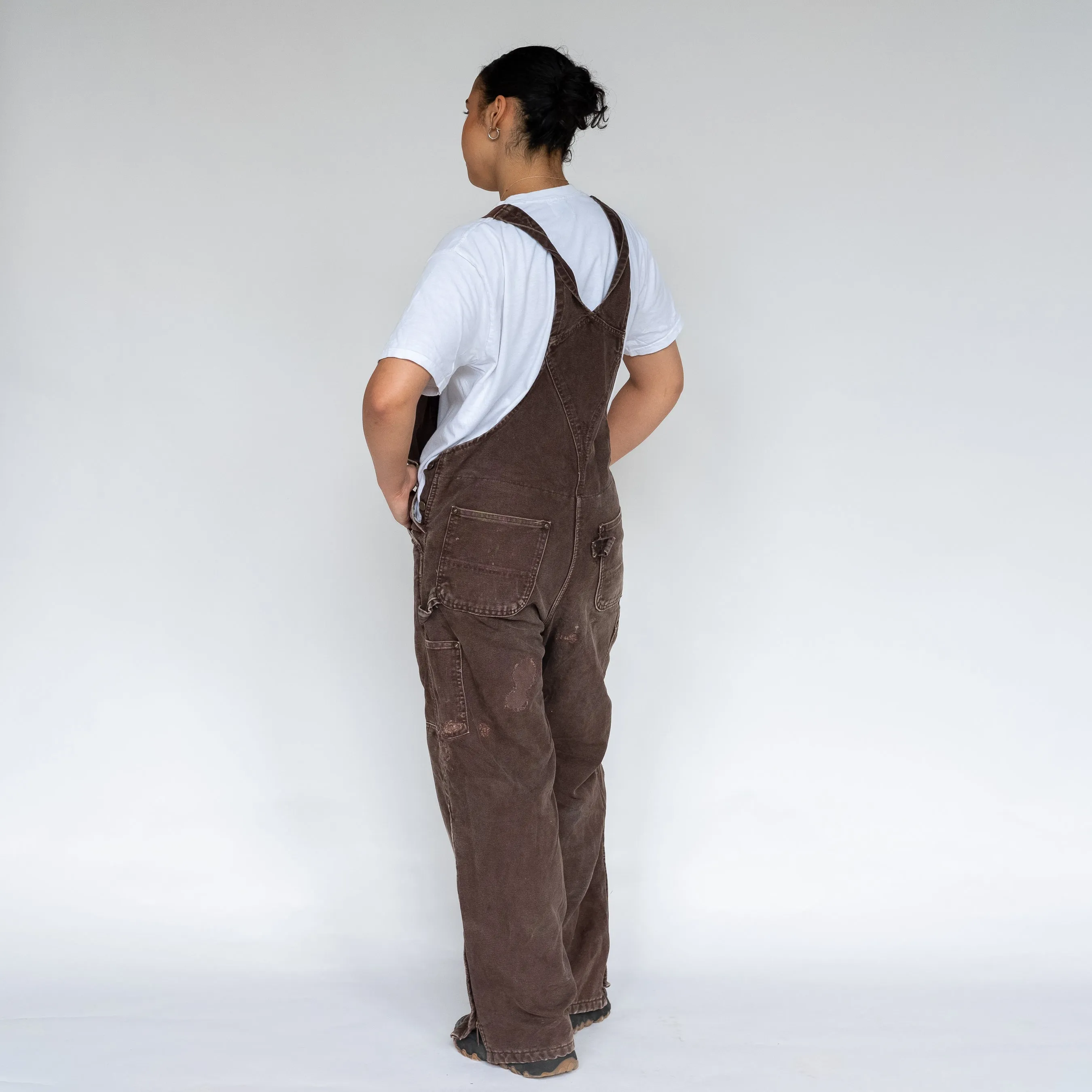 BROWN 90S CARHARTT CANVAS BAGGY DUNGAREES (