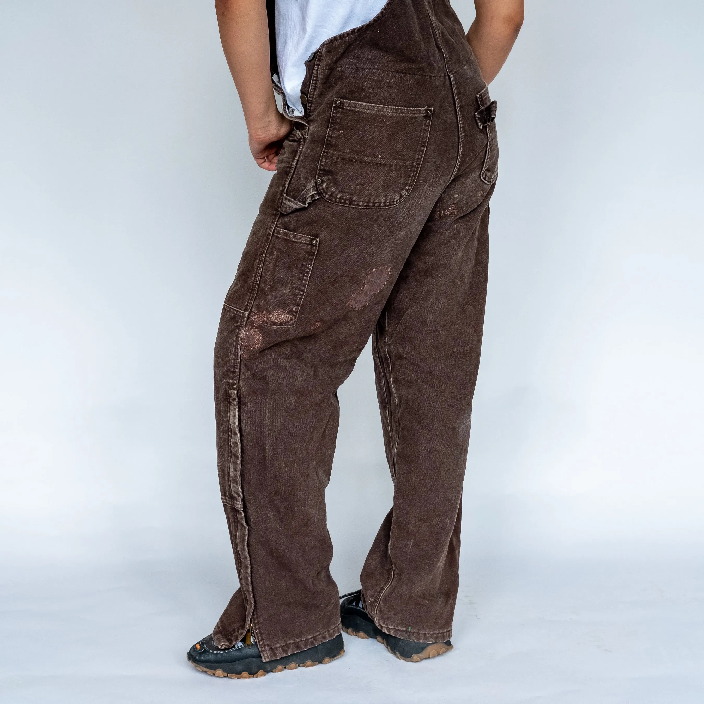 BROWN 90S CARHARTT CANVAS BAGGY DUNGAREES (