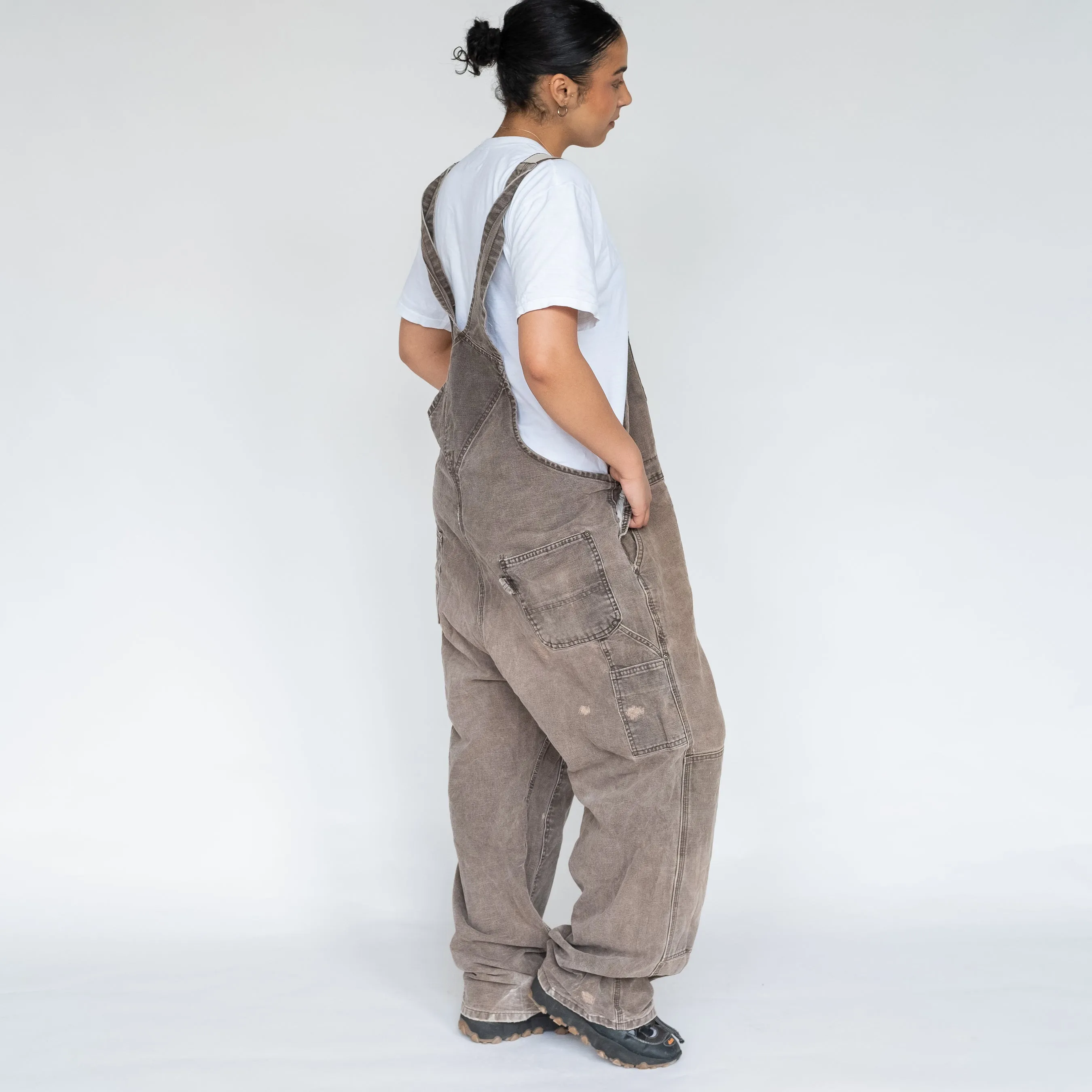 Brown 90s Carhartt Canvas Baggy Dungarees (XXL)