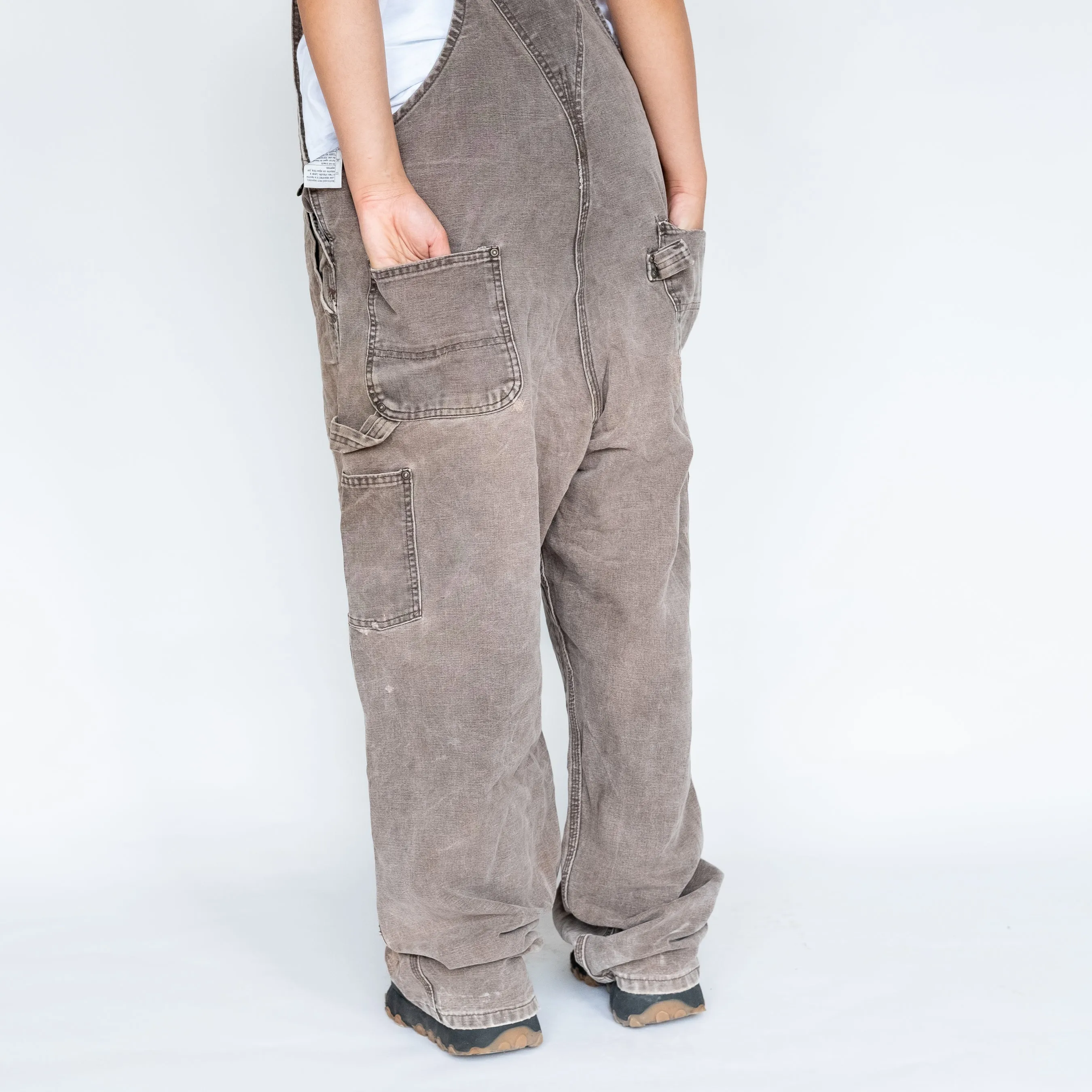 Brown 90s Carhartt Canvas Baggy Dungarees (XXL)