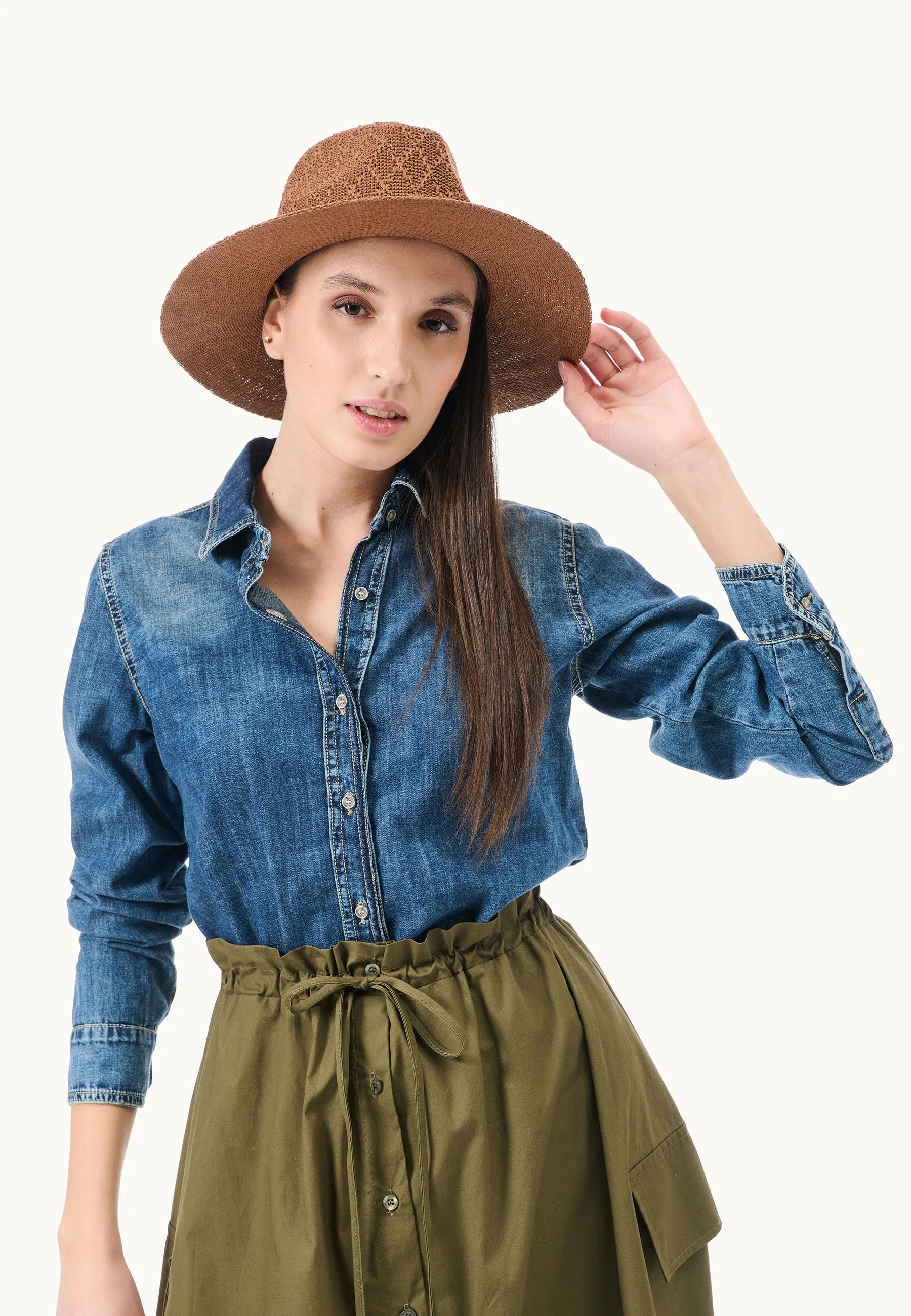 Camicia sfiancata in denim