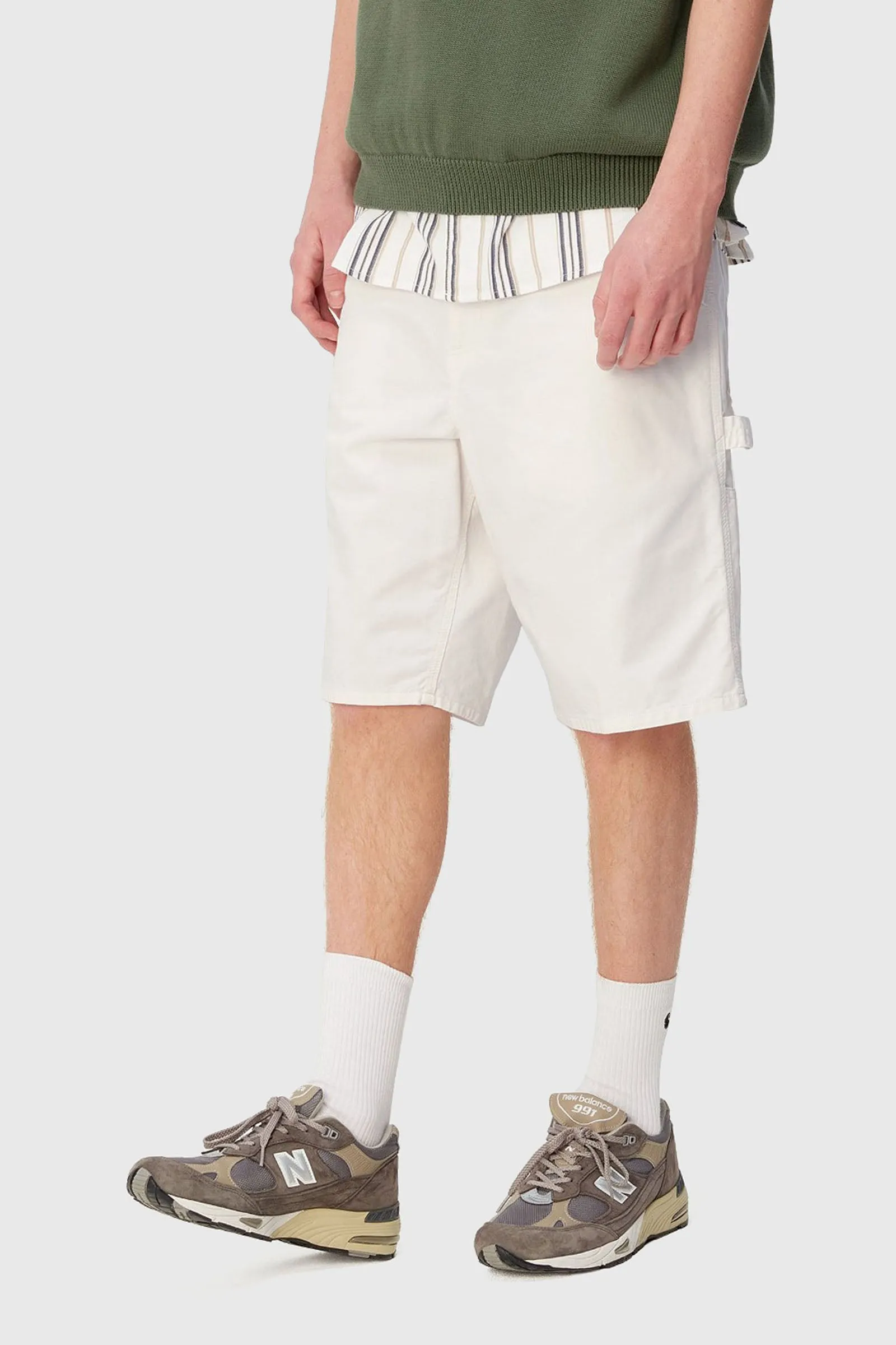 Carhartt Wip Single Knee Short Bianco Off Uomo