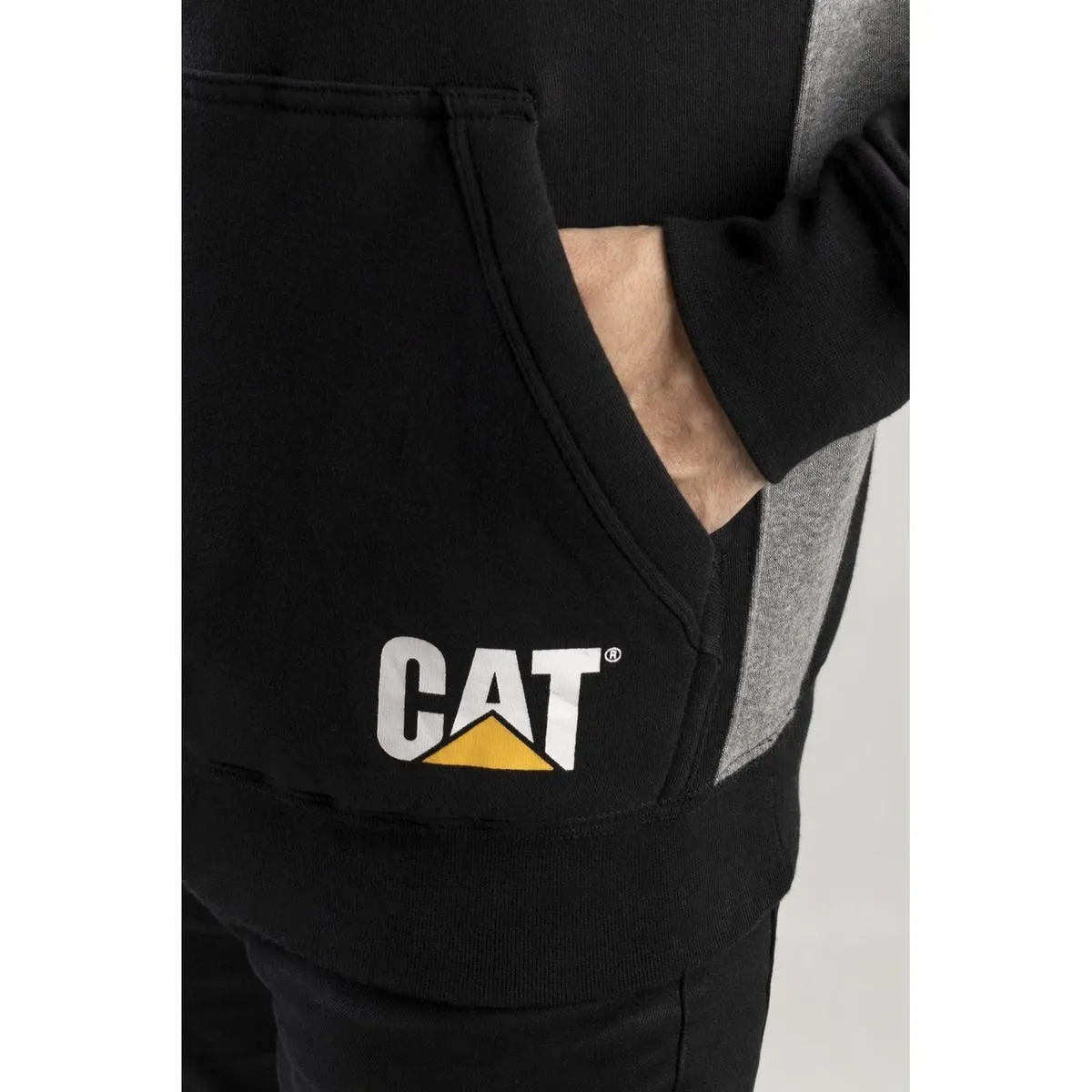 Caterpillar Logo Panel Hooded Sweatshirt Black