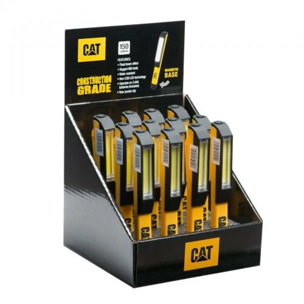 Caterpillar Pocket Cob 175LM Display 12 Pieces Yellow/Black