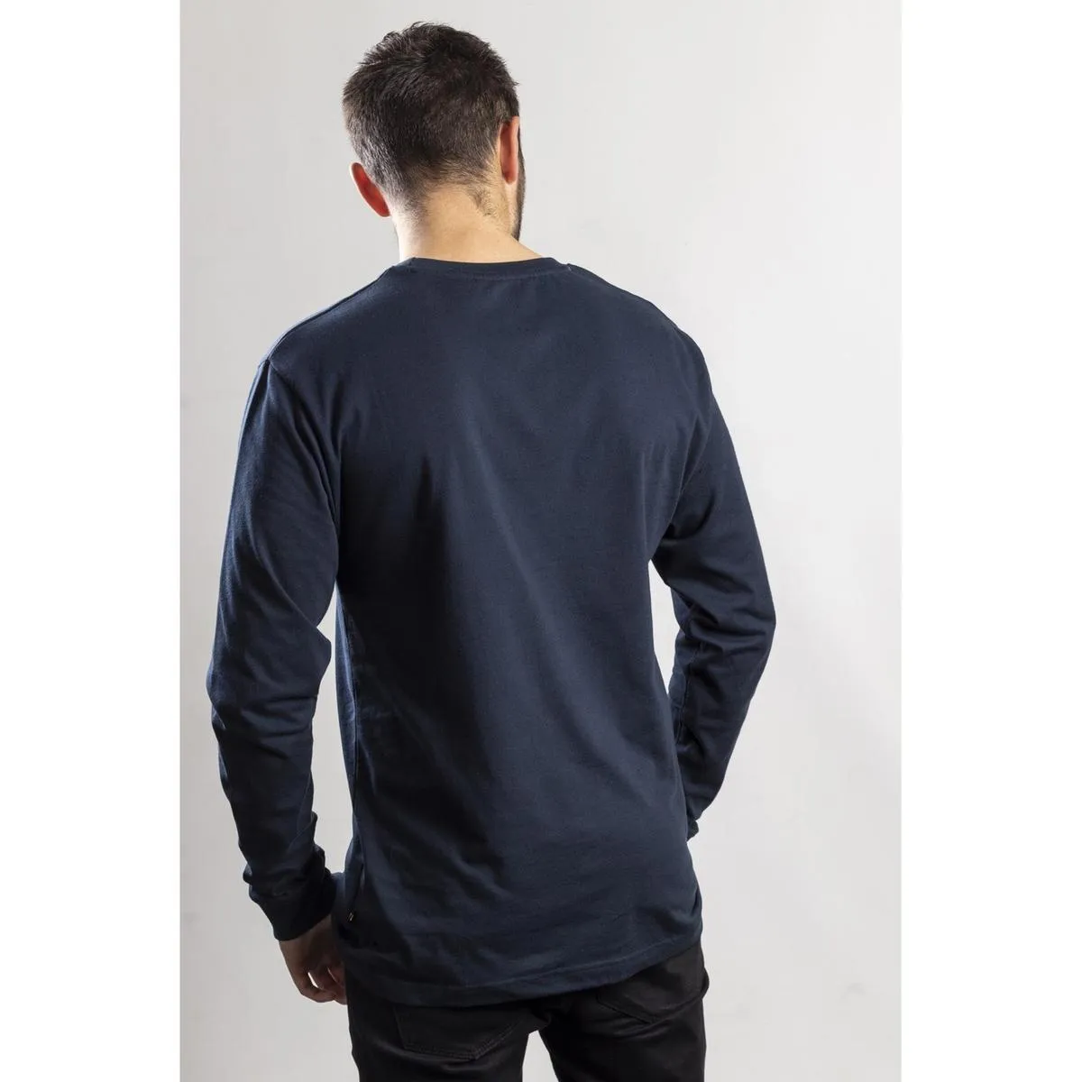 Caterpillar Trademark Banner Long Sleeve T-Shirt Dark Marine