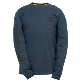 Caterpillar Trademark Banner Long Sleeve T-Shirt Dark Marine