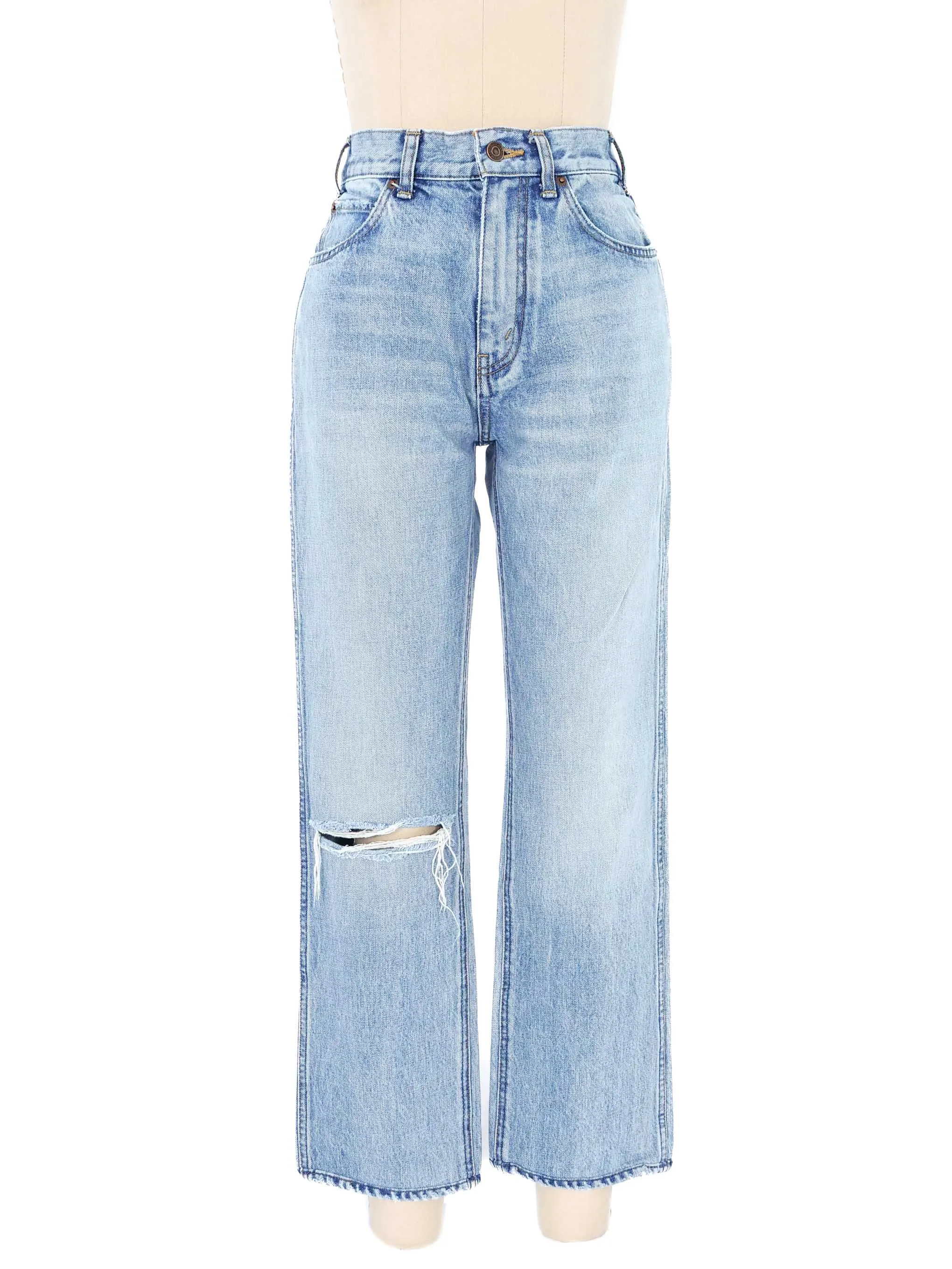 Celine Light Wash Distressed Denim