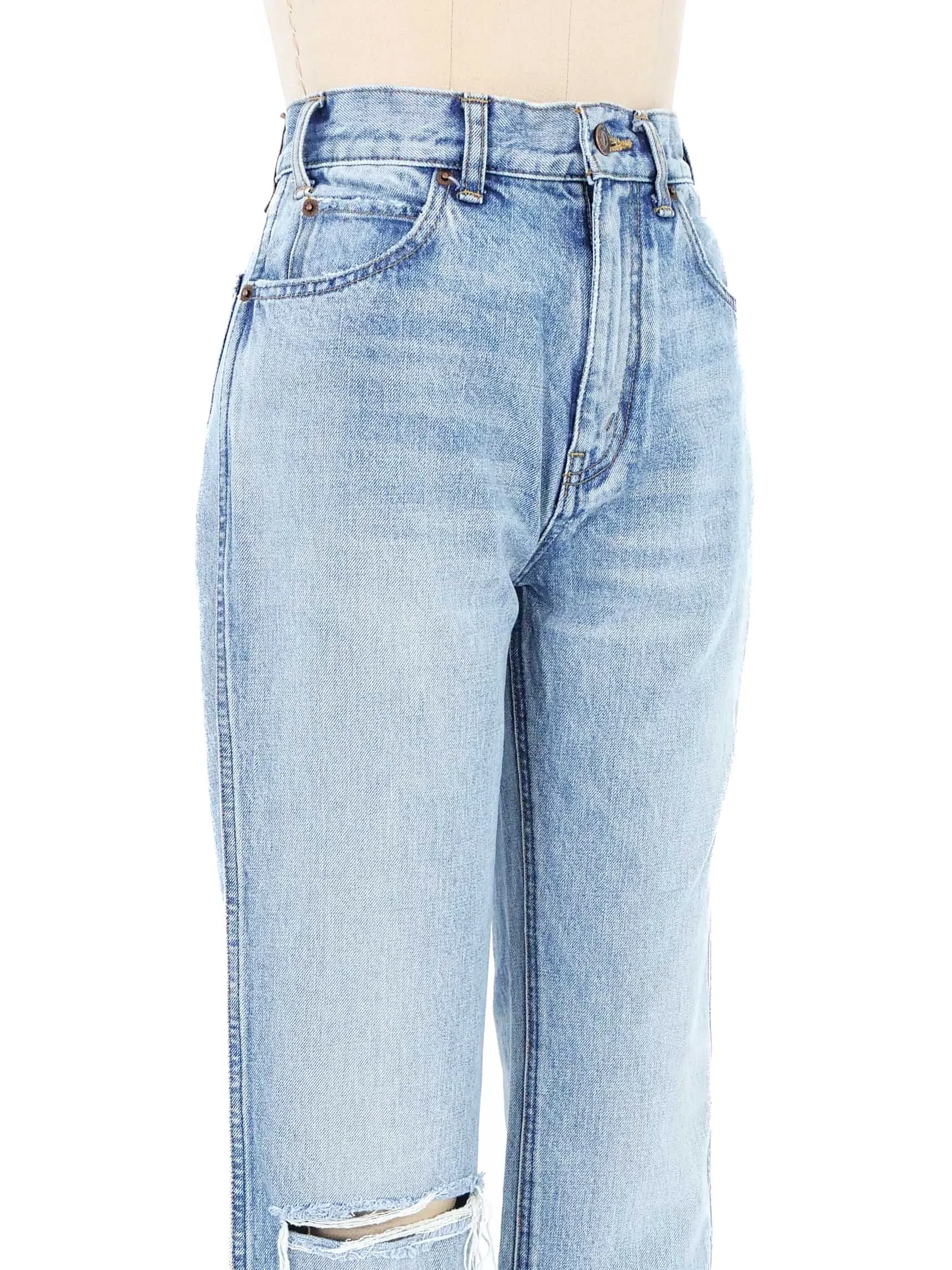 Celine Light Wash Distressed Denim