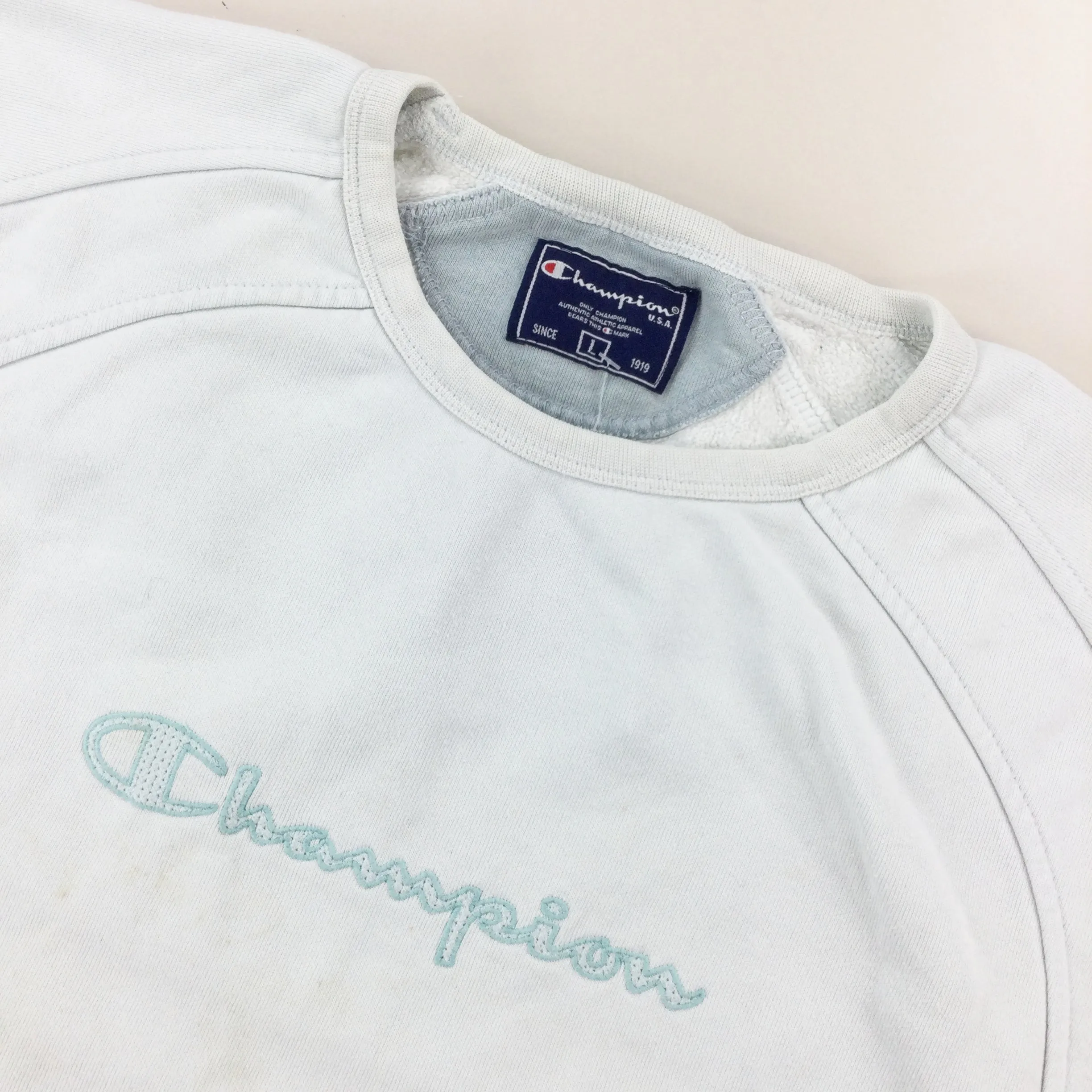 Champion 90s Spellout Sweatshirt - Large