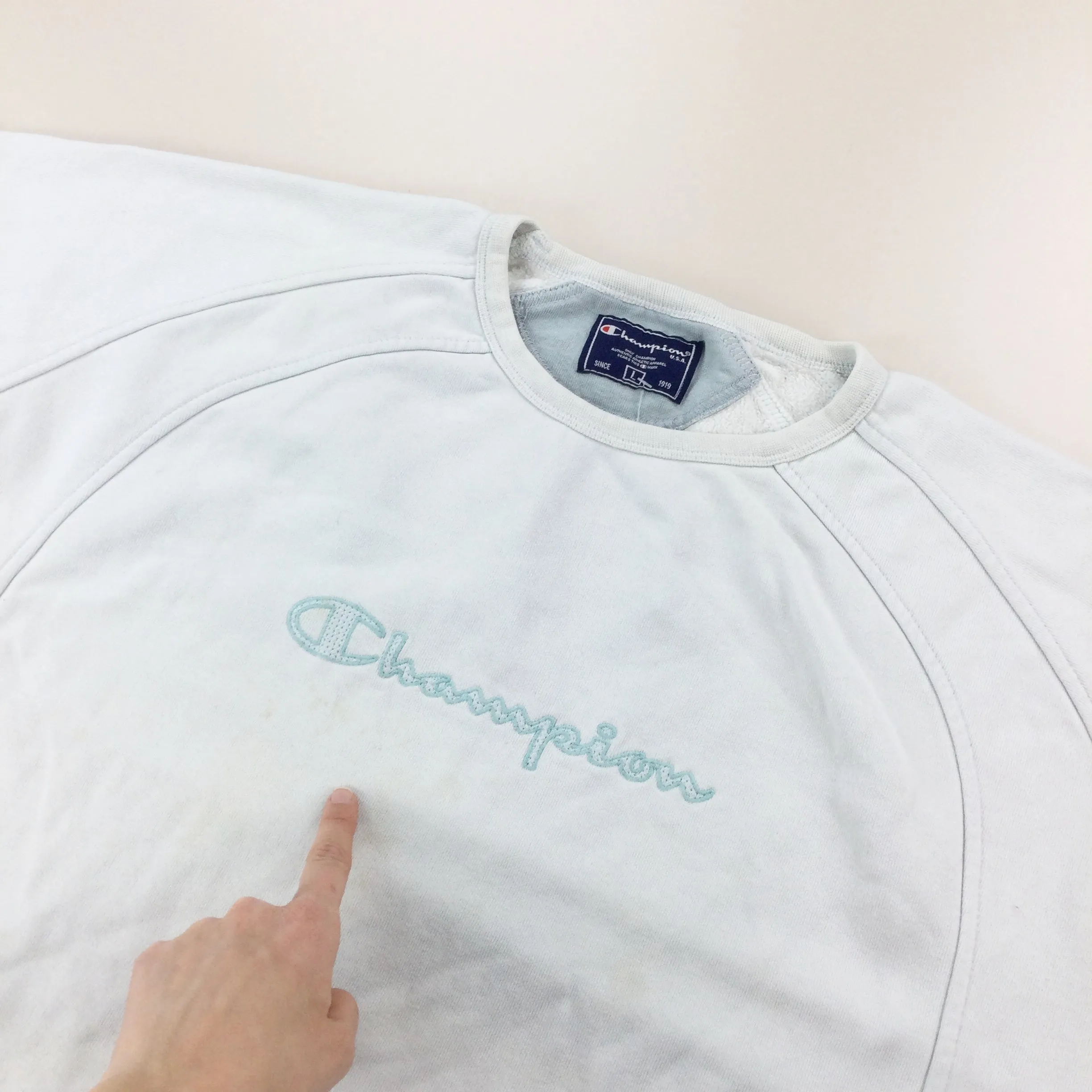 Champion 90s Spellout Sweatshirt - Large