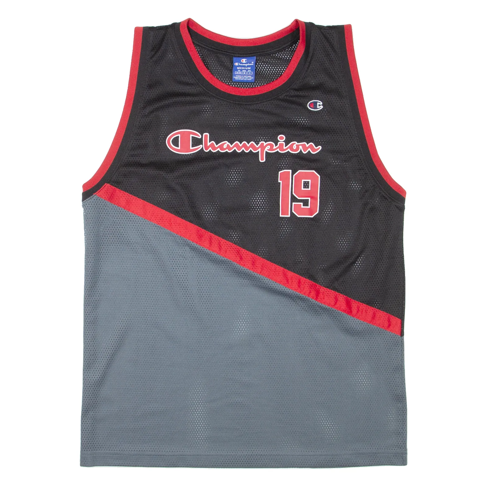 CHAMPION Mens Jersey Black Sleeveless USA M