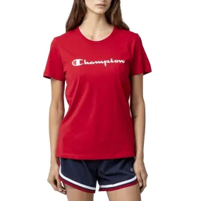 CHAMPION WOMEN'S SCRIPT SHORT SLEEVE RED TEE