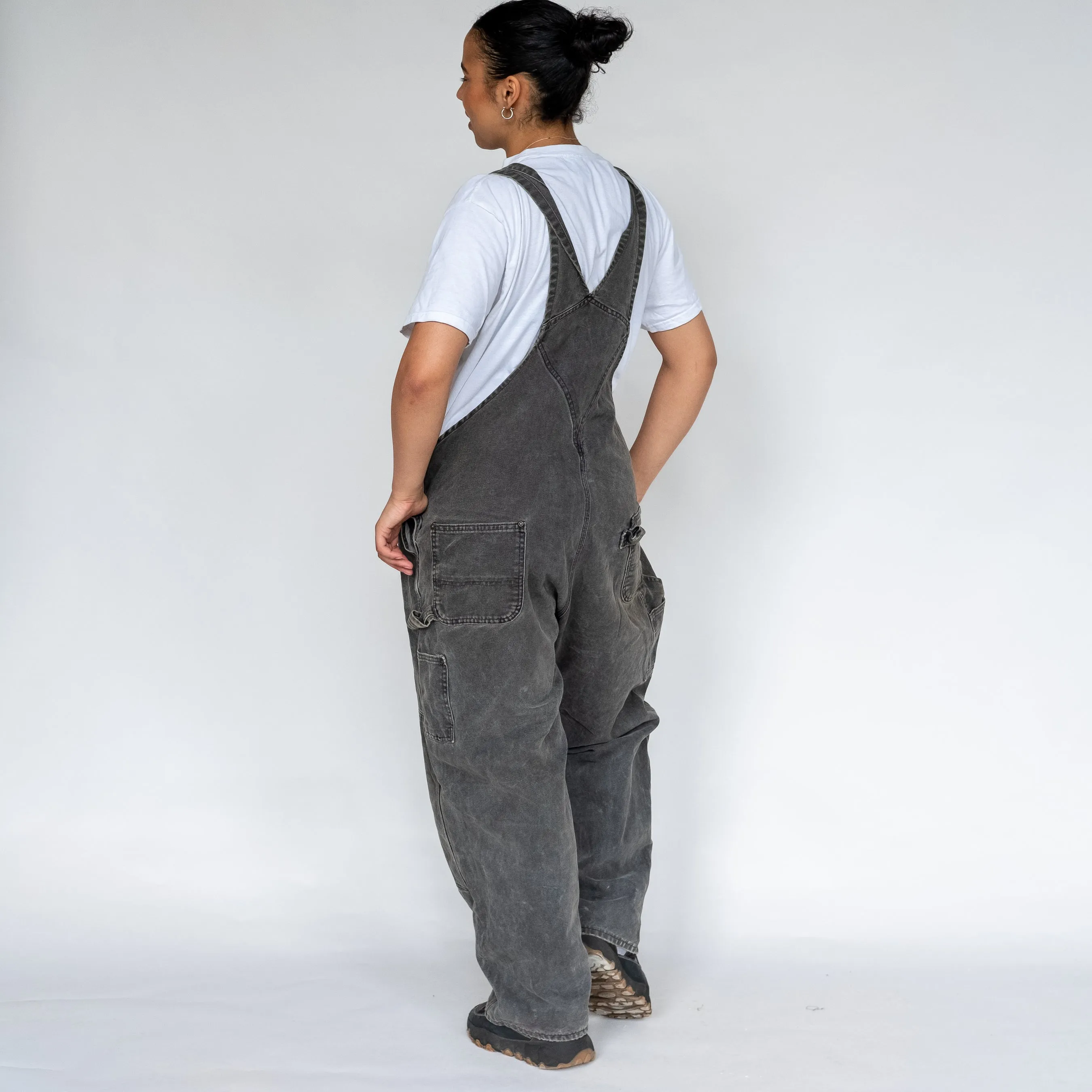 Charcoal Grey 90s Carhartt Canvas Baggy Dungarees (XXL)