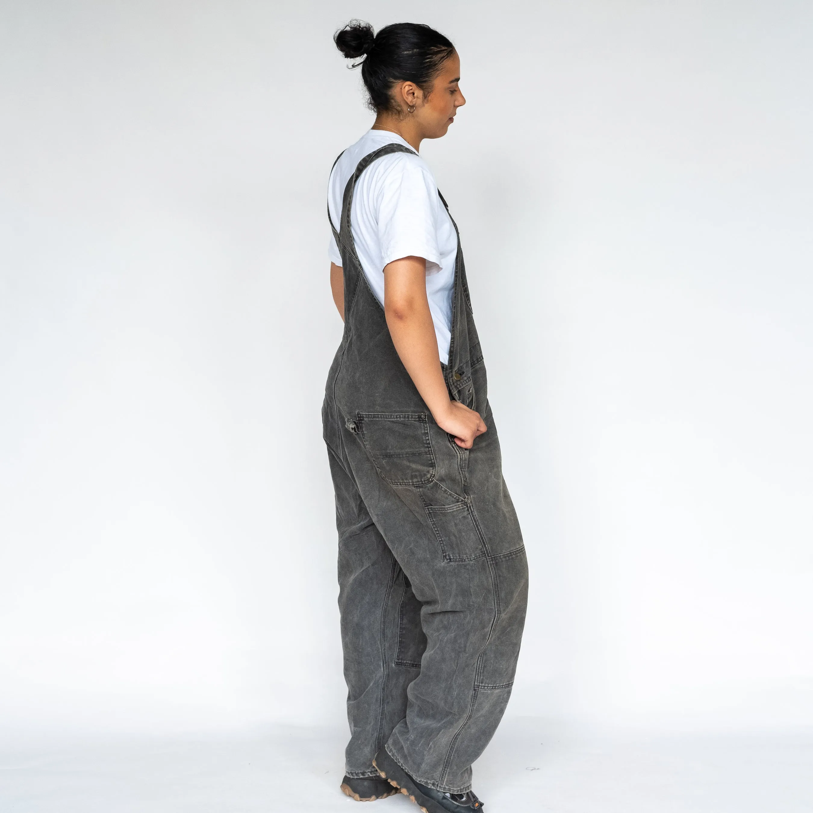 Charcoal Grey 90s Carhartt Canvas Baggy Dungarees (XXL)