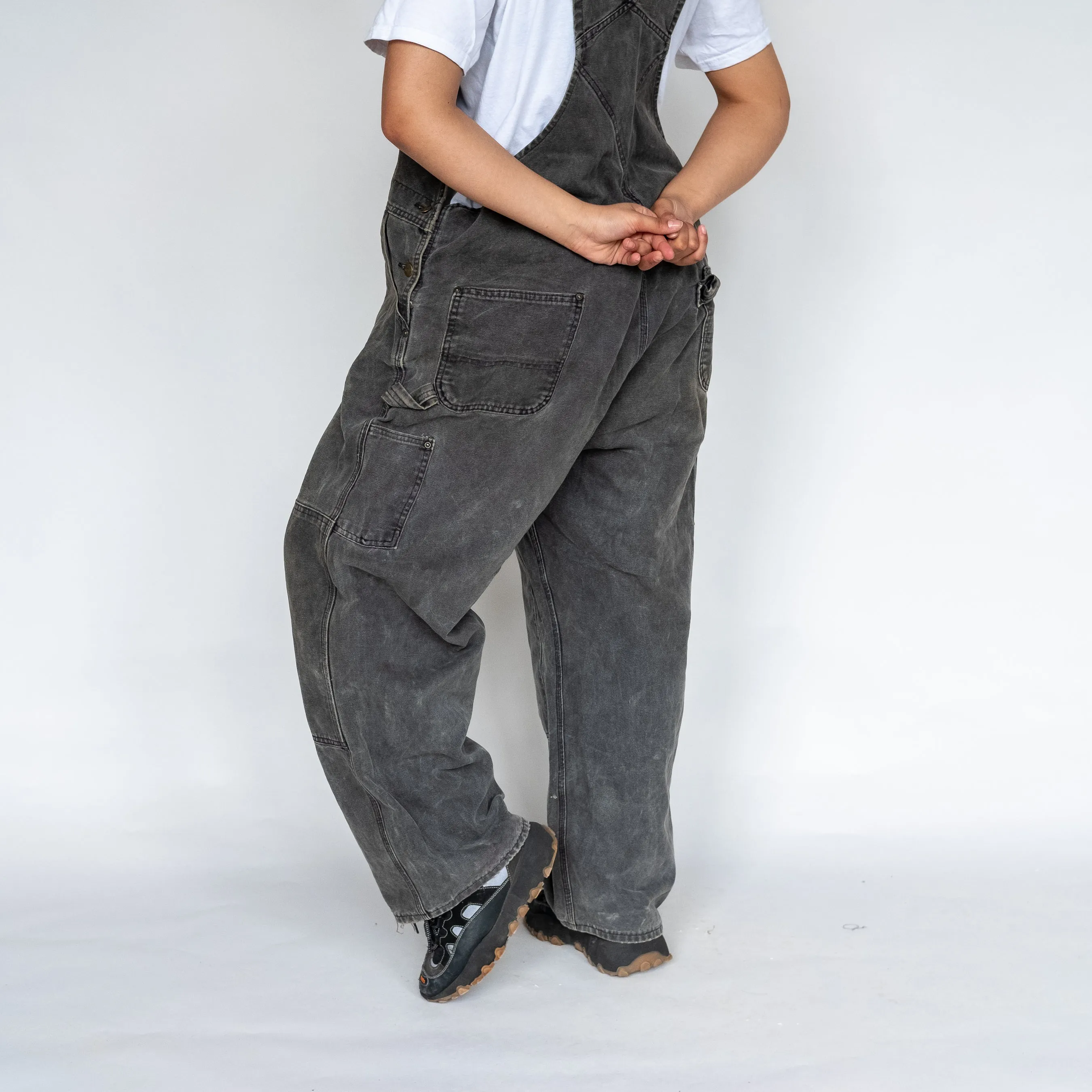 Charcoal Grey 90s Carhartt Canvas Baggy Dungarees (XXL)