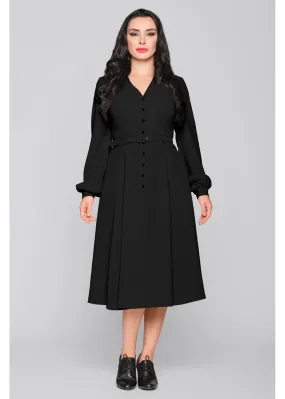 Collectif Caterina 50's Flared Dress Black