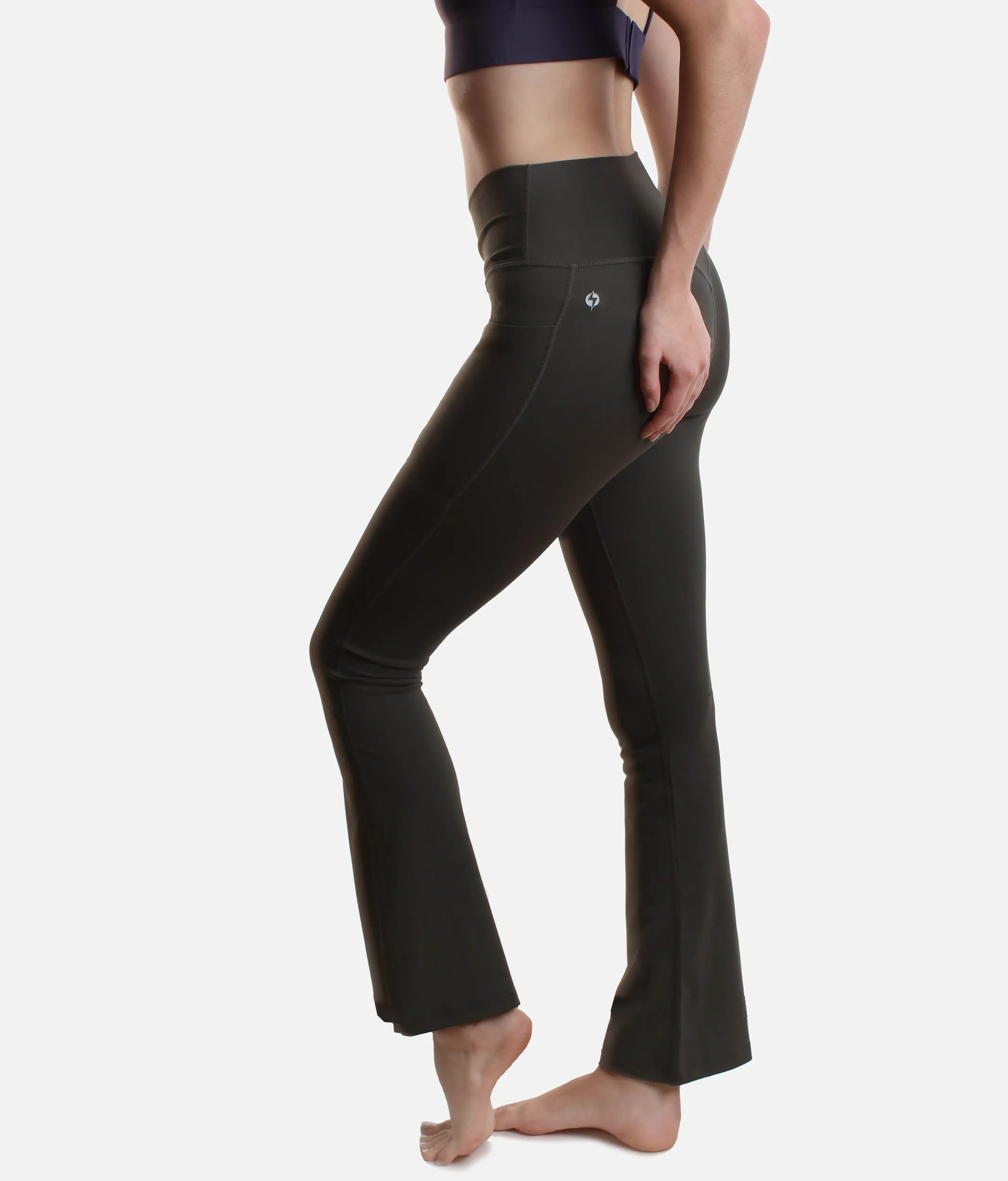 Crisscross Hourglass Flared Leggings with Pockets - Forestwood