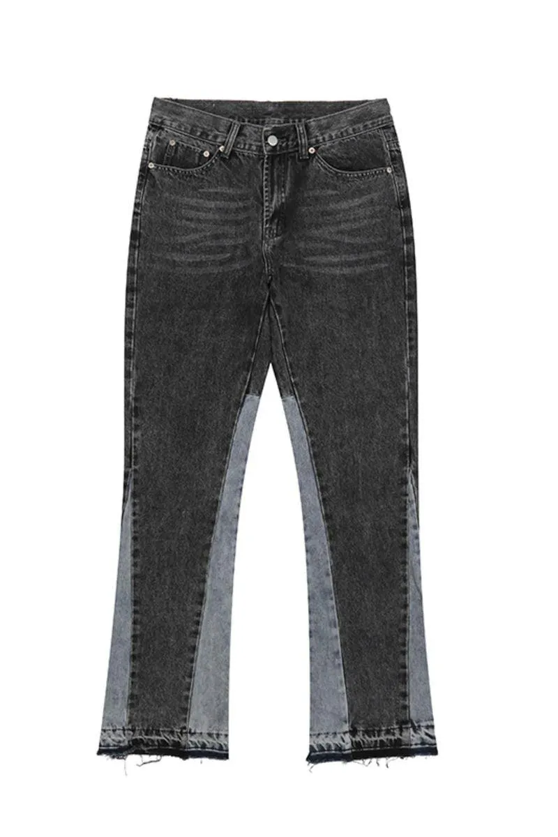 CZ Washed Stitched Flared Jeans