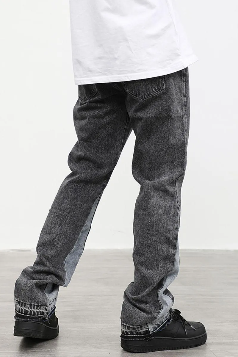 CZ Washed Stitched Flared Jeans