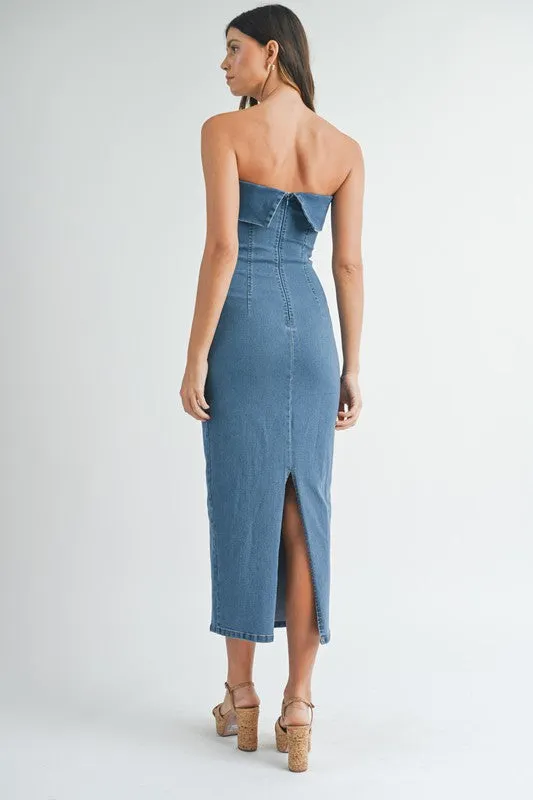 Denim Bodycon Tube Dress