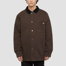 Dickies Duck High Pile Fleece Lined Chore Jacket Dark Brown