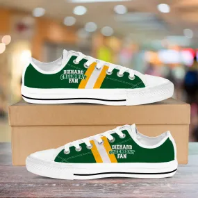 Diehard Green Bay Fan Sports Low Top Shoes White