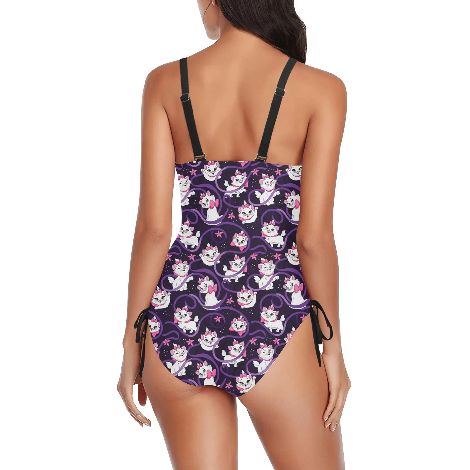 Disney Aristocats Marie Because I'm A Lady Drawstring Side Women's One-Piece Swimsuit