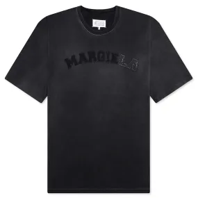 Distressed College Logo T-Shirt - Washed Black