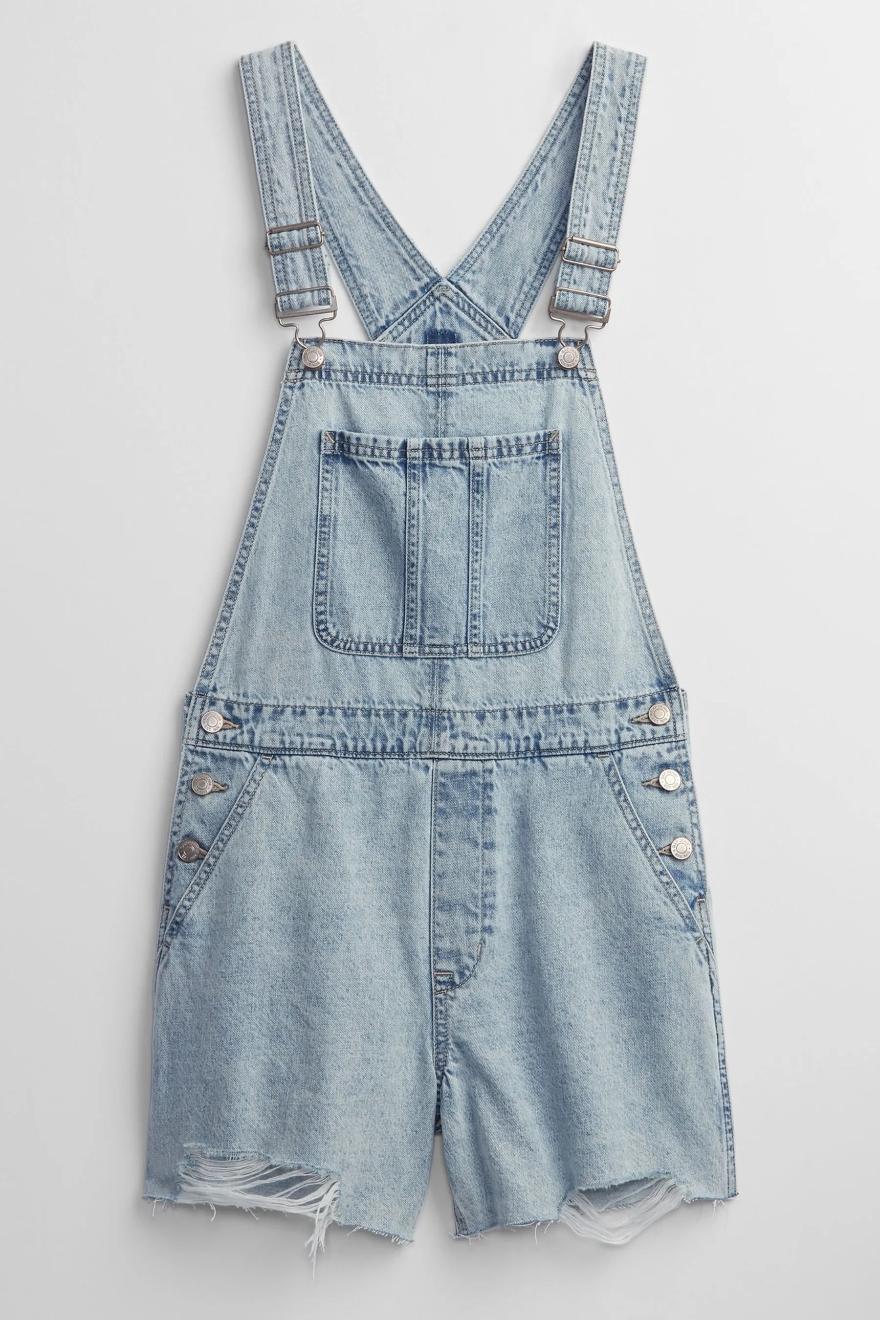 Distressed Denim Dungarees