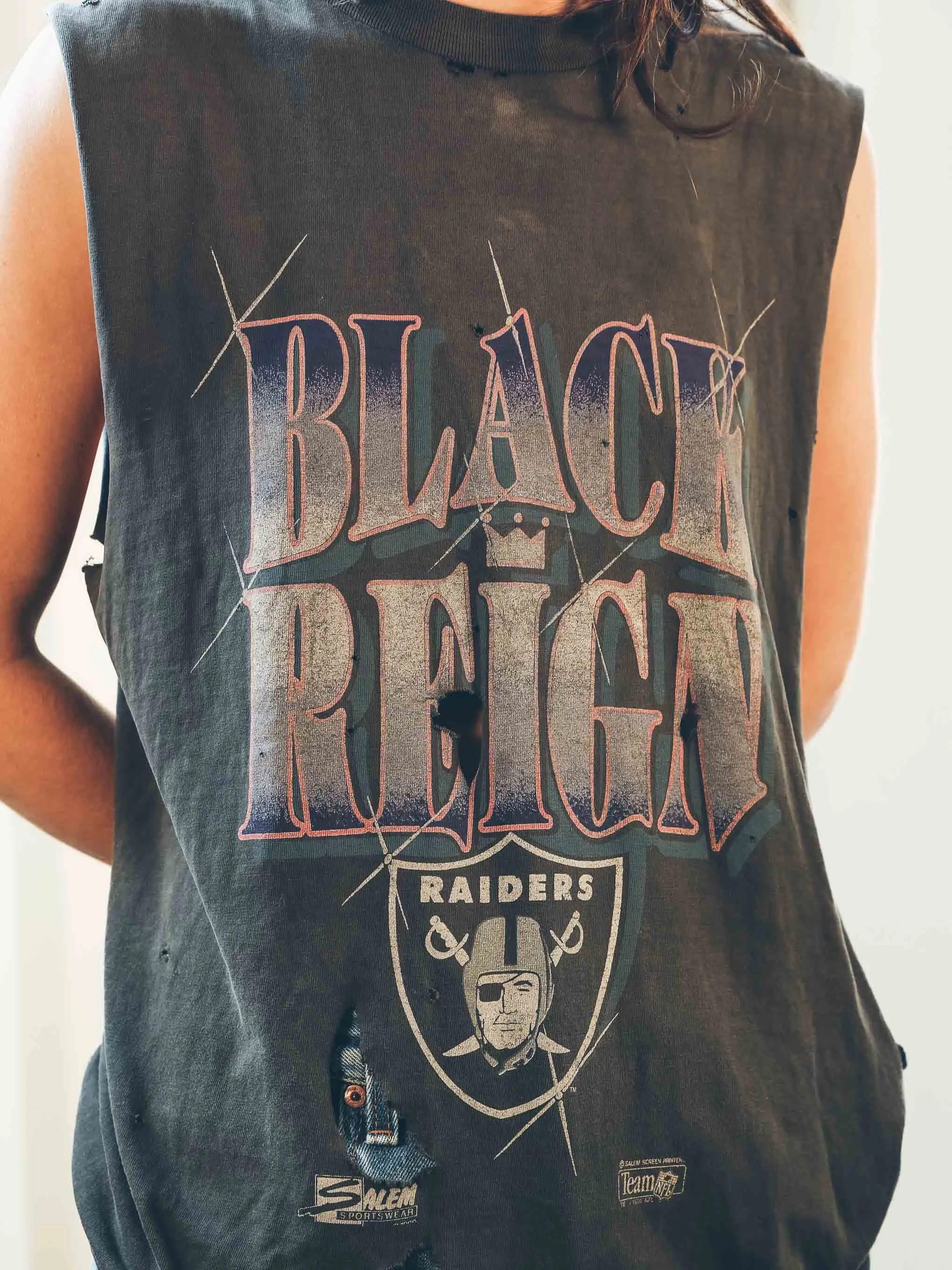 Distressed Raiders Sleeveless Tee