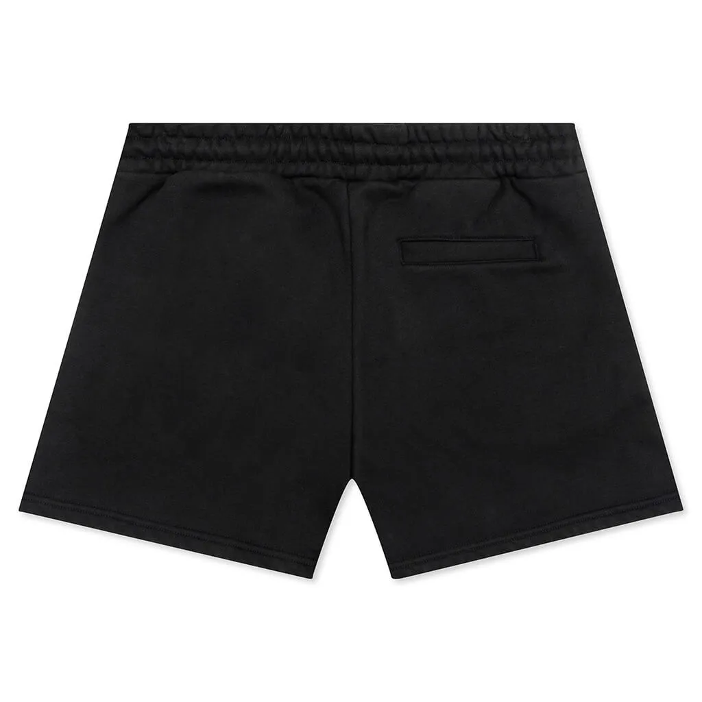 Distressed Shorts Small Logo - Black