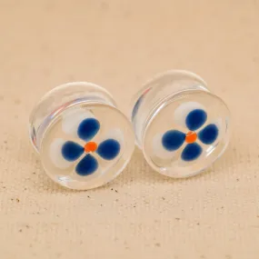 Double-Flared Glass Plugs - Flower (5/8)