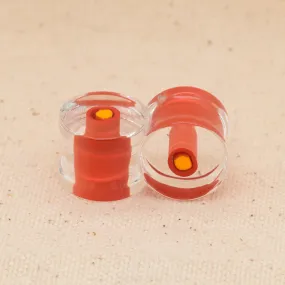 Double-Flared Glass Plugs - Red (9/16)