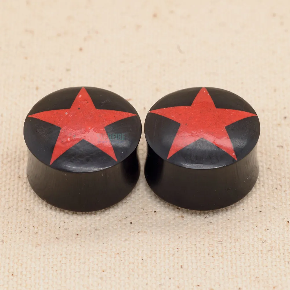 Double-Flared Horn Plugs - Red Star 2 (7/8)