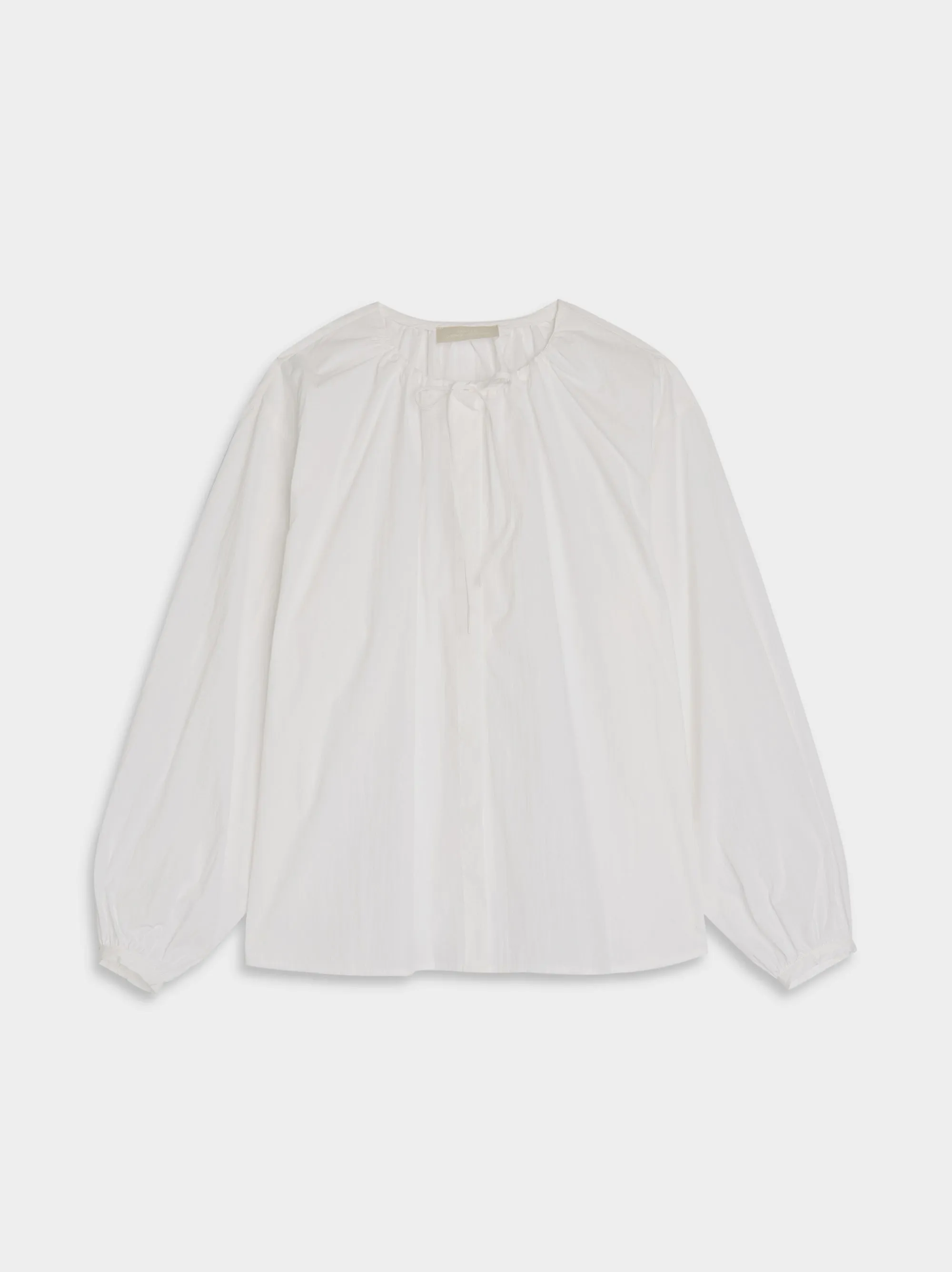 Drawstring Shirring Shirts, White