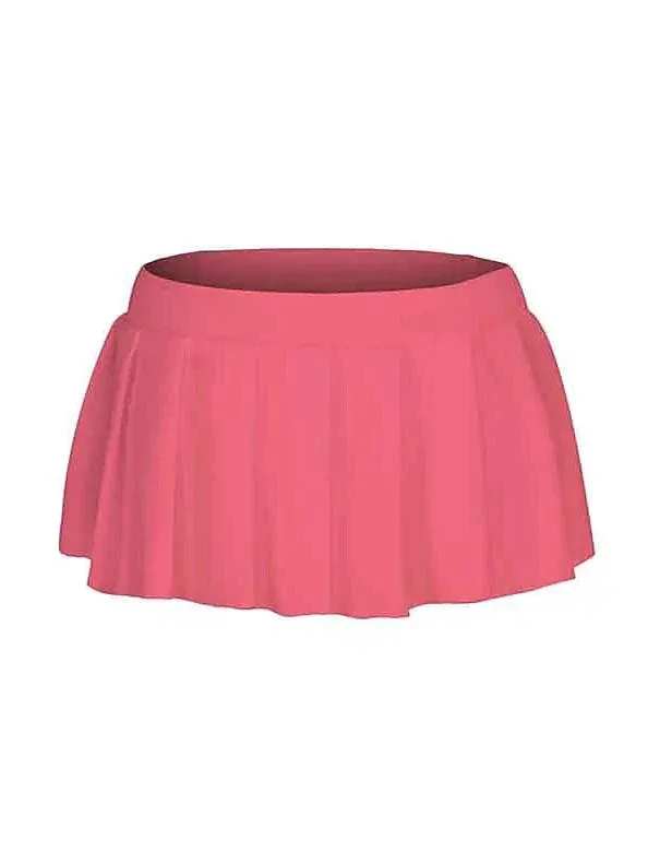 Elegant Women's Mini Polyester Skirt in Black, White, and Pink - S, M, L