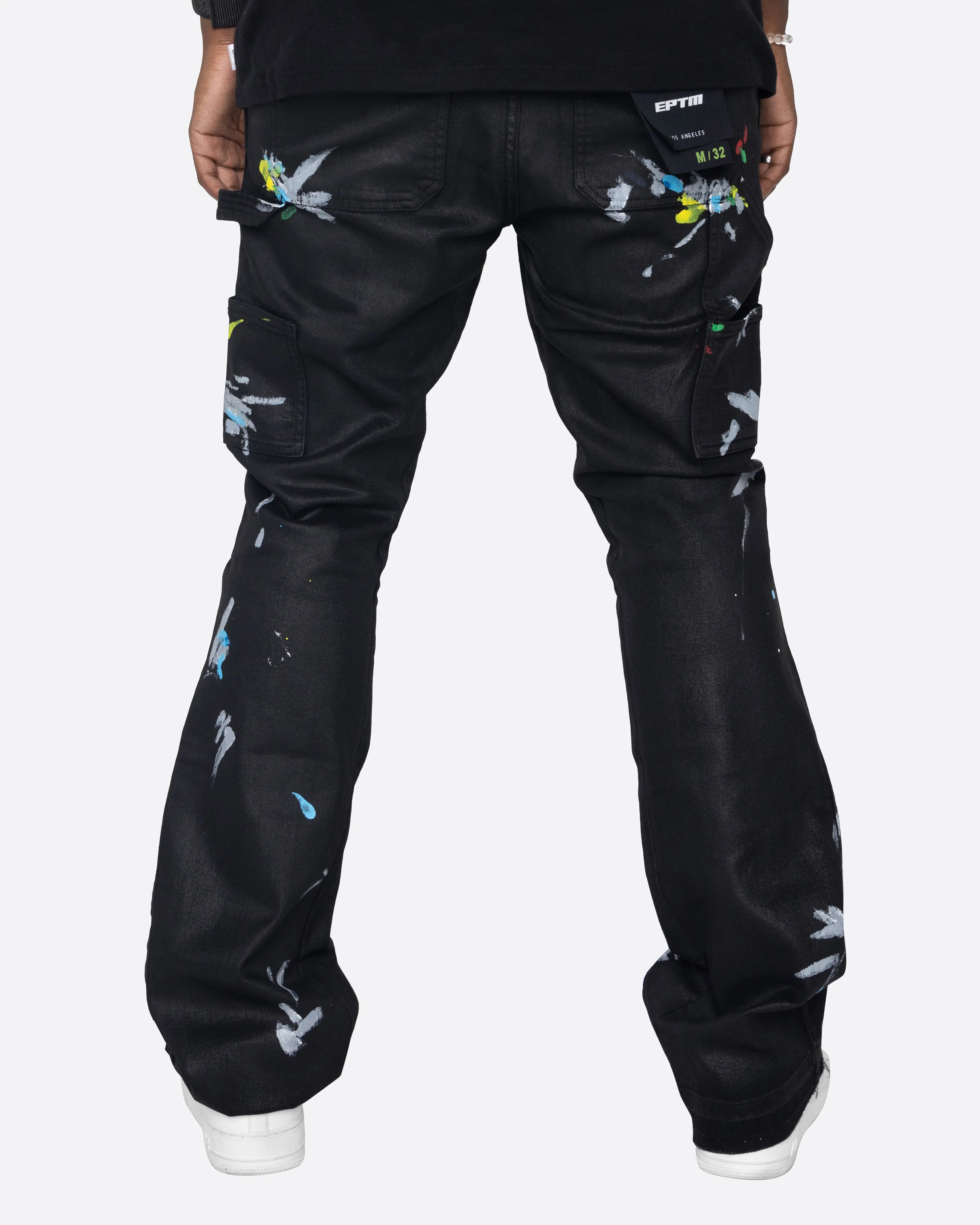 EPTM WAX SPLATTER FLARE DENIM-BLACK