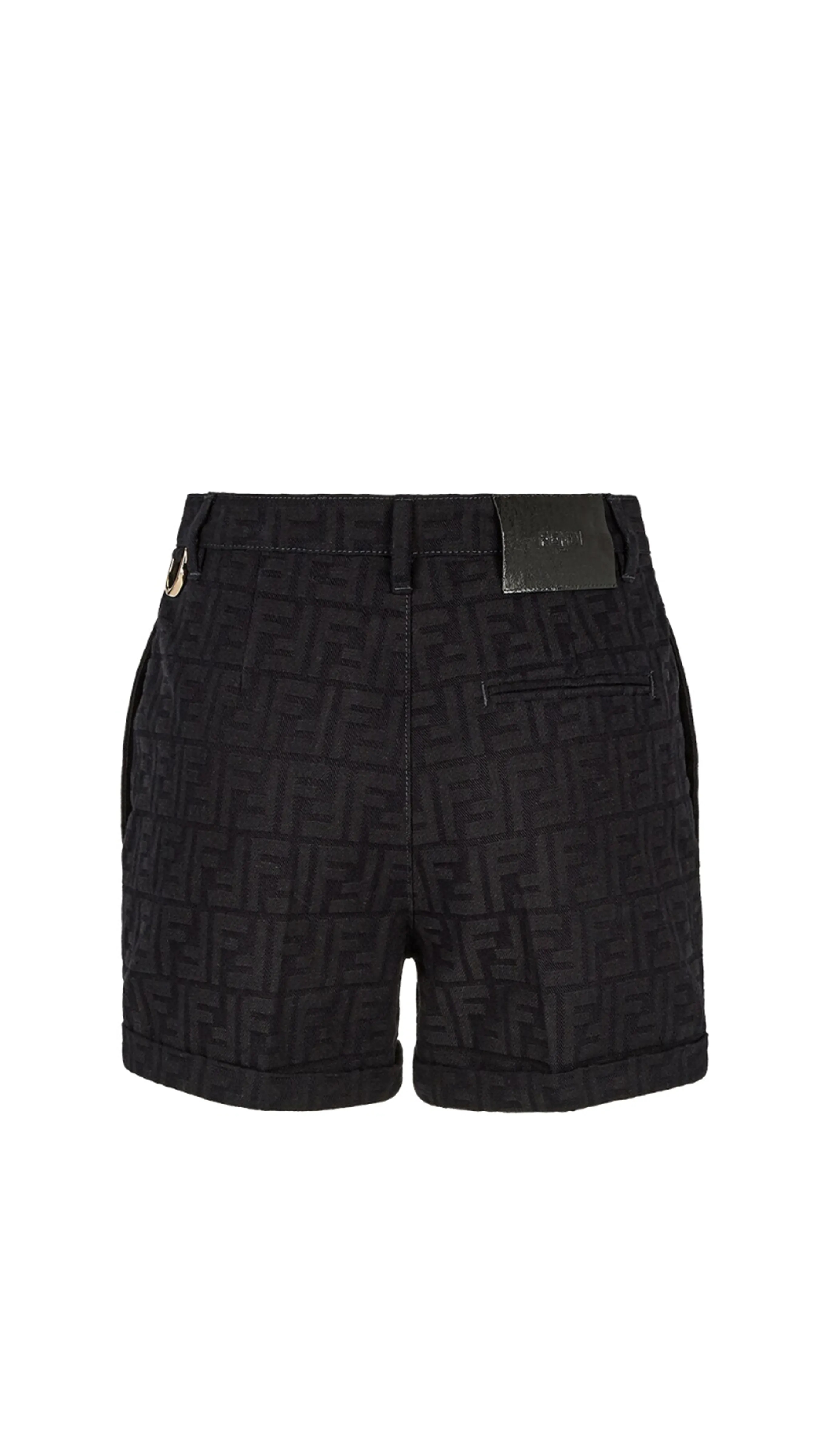 FF Jacquard Denim Shorts - Navy