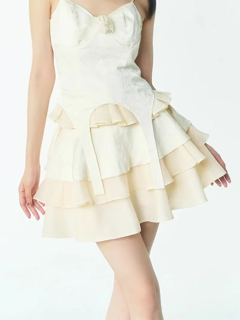 Flare Tiered Cake Chic Classy Retro Mini-Skirt