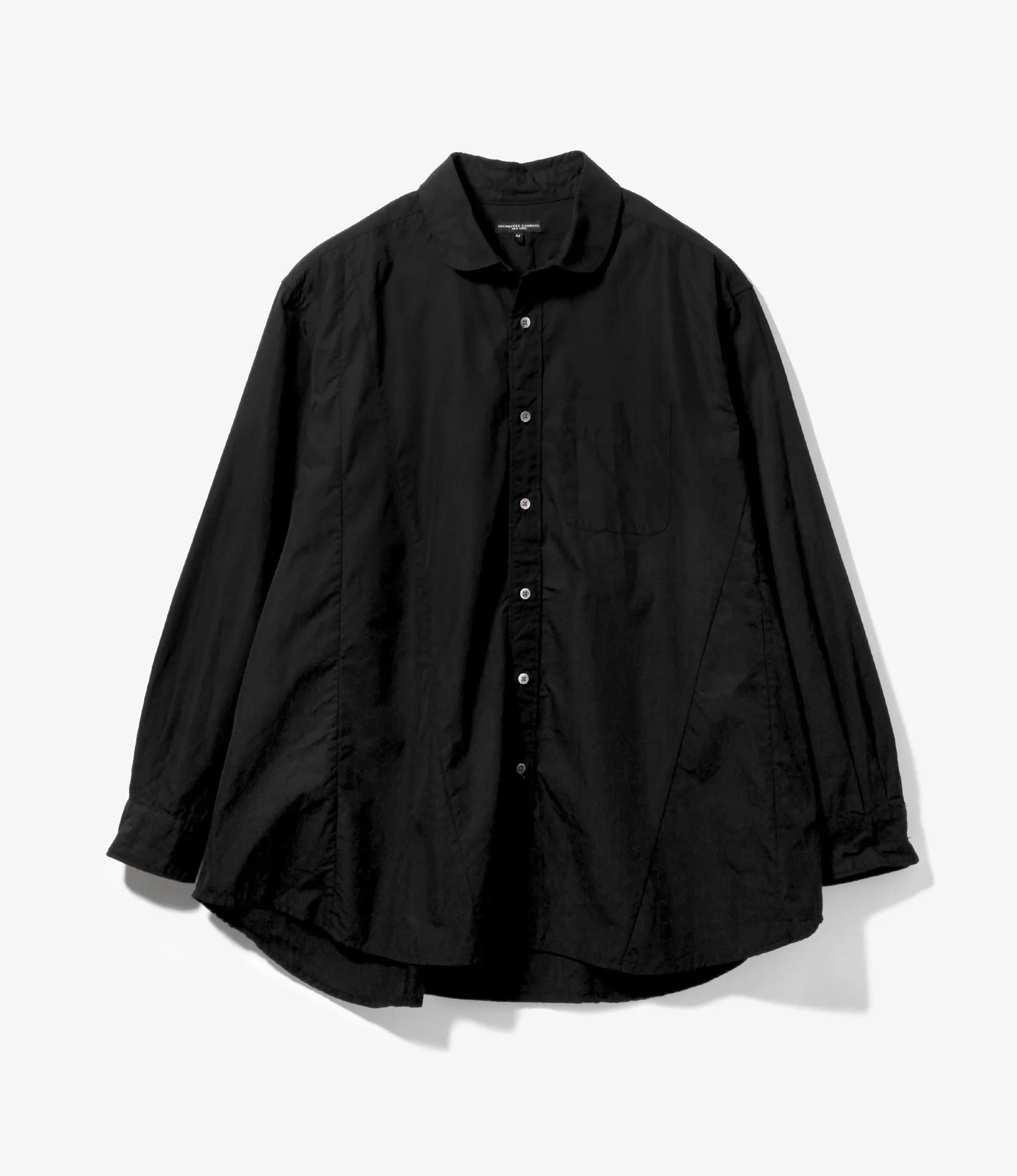 Flared Shirt – Black 100's 2-Ply Broadcloth