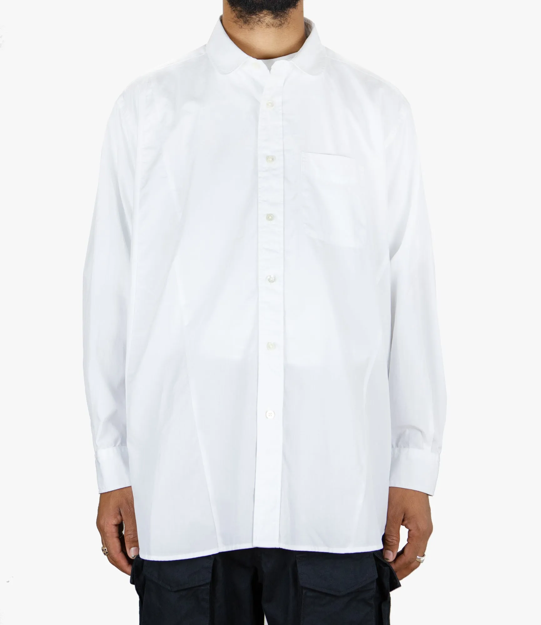 Flared Shirt –White 100's 2-Ply Broadcloth