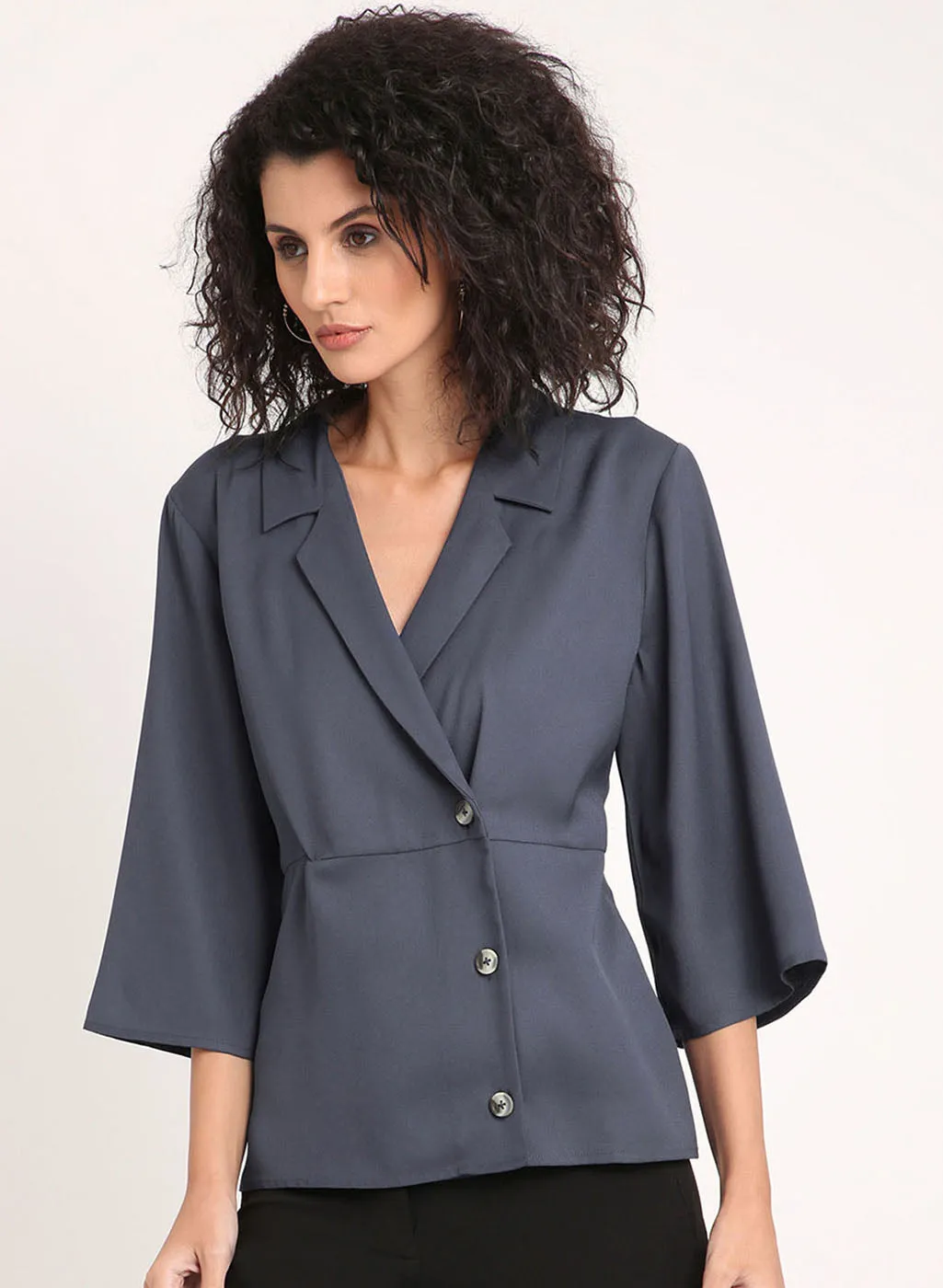 Flared Sleeves Shirt With Buttons