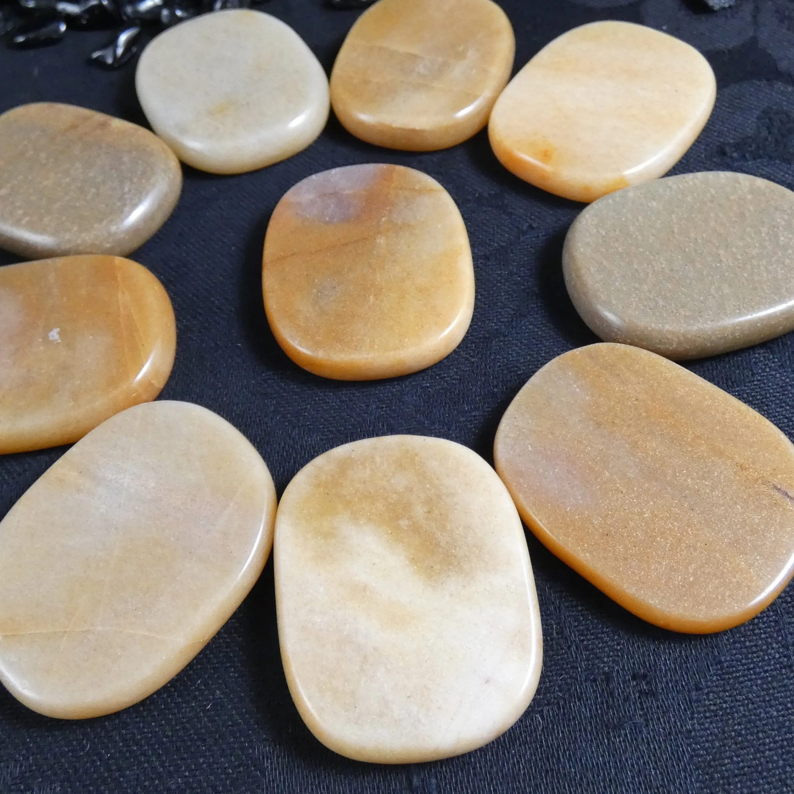 Flat Peach Moonstone Palm Stones (10 Packs) (Various)