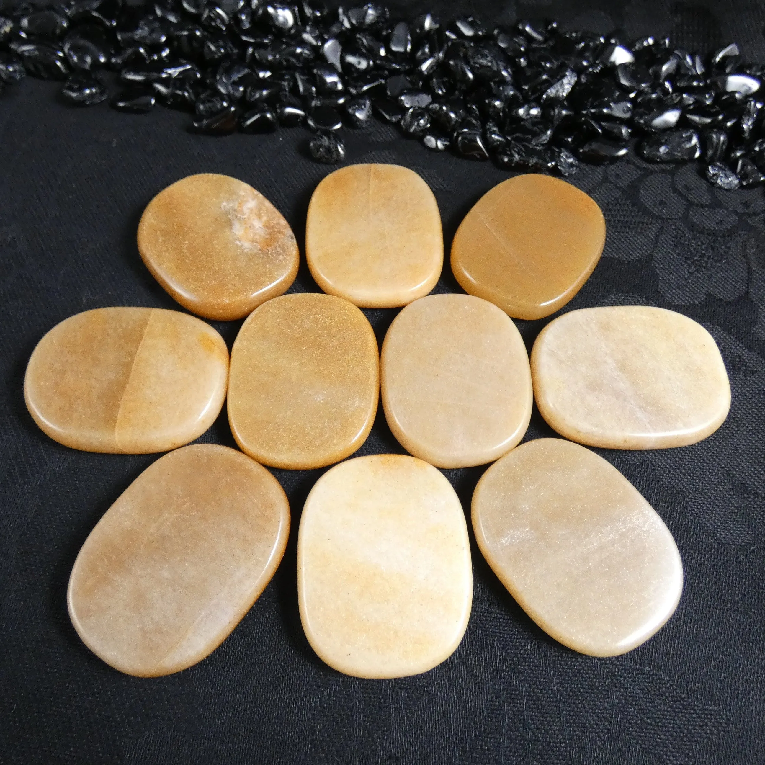 Flat Peach Moonstone Palm Stones (10 Packs) (Various)