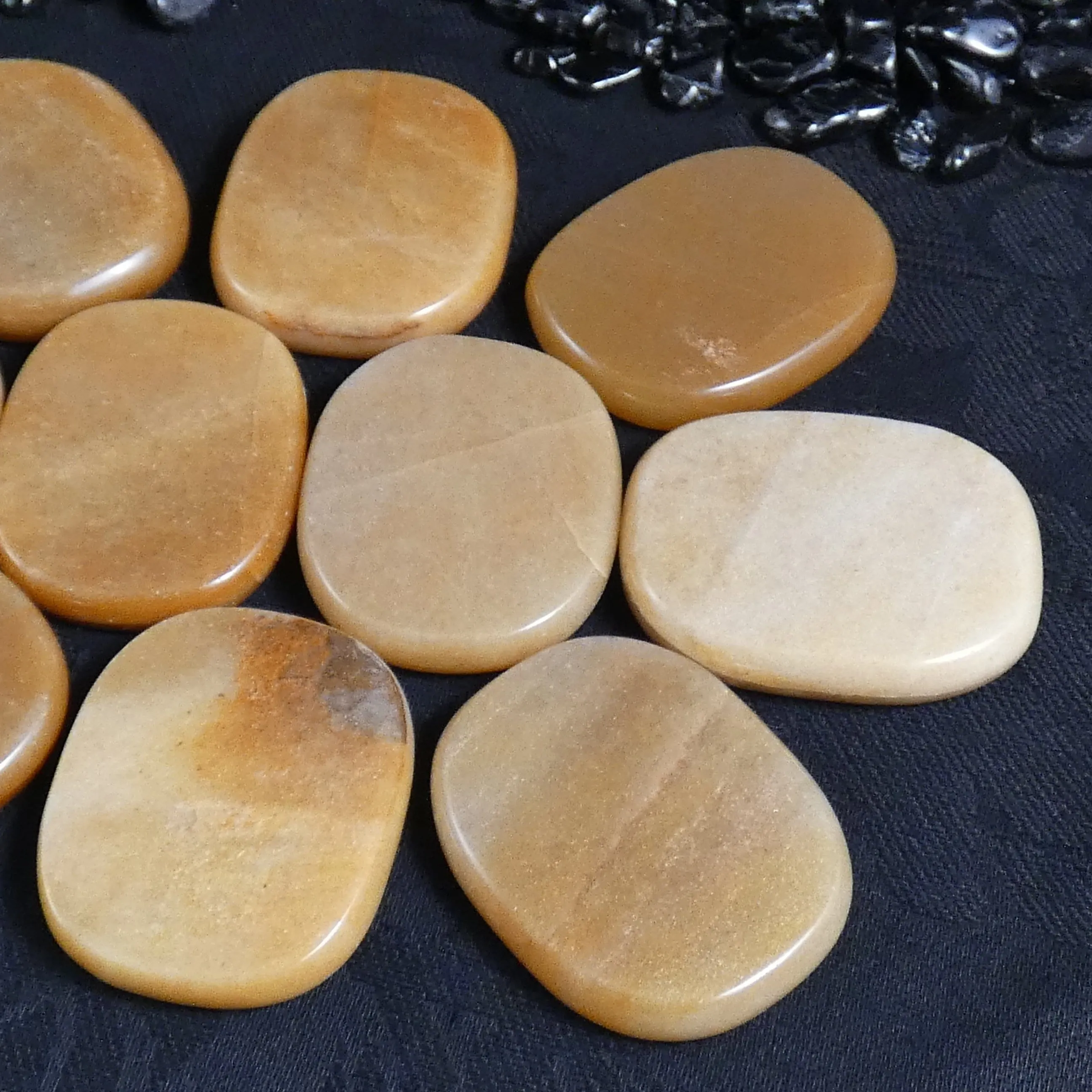 Flat Peach Moonstone Palm Stones (10 Packs) (Various)