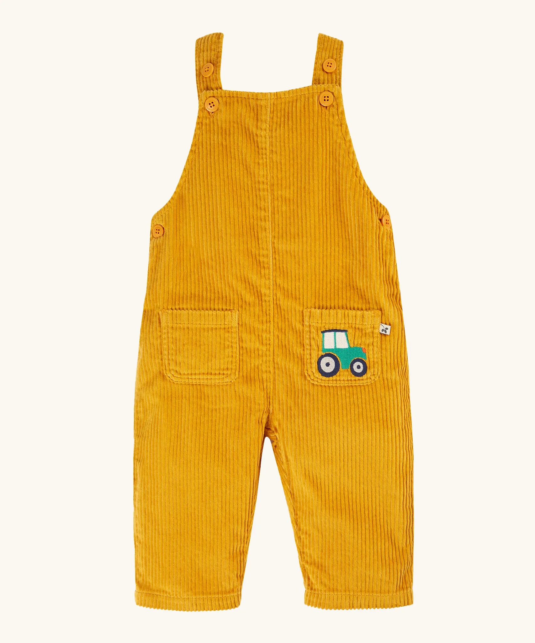 Frugi Adley Cord Dungarees - Gold/Tractor