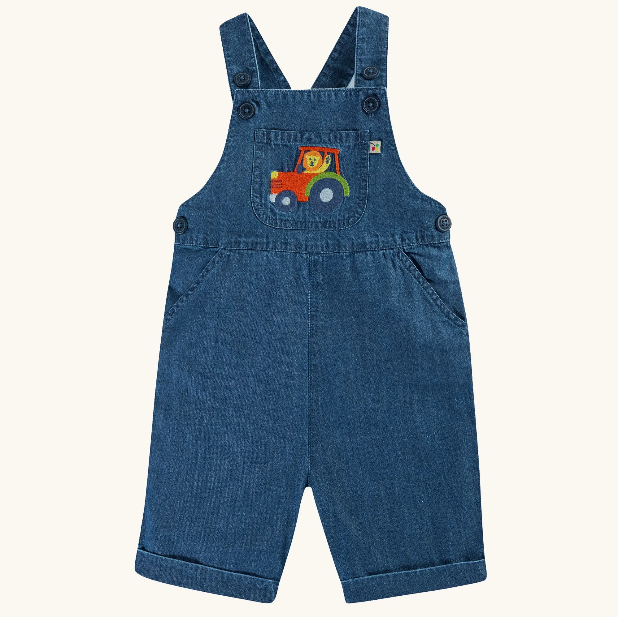 Frugi Organic Carnkie Chambray Dungarees - Tractor