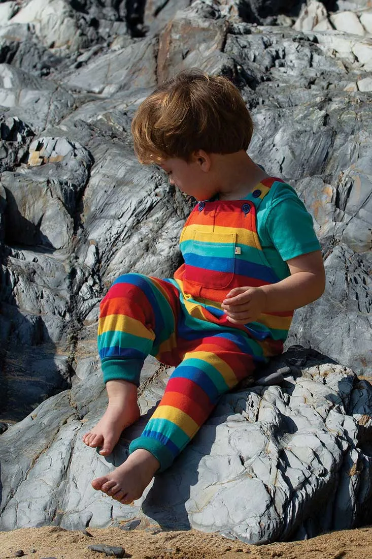 Frugi Rainbow Stripe Parsnip Dungarees