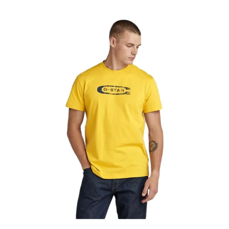 G-STAR Distressed Old School Logo D24365 dk Lemon